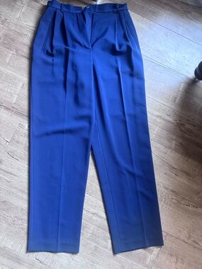 Votre Nom Tailored High-Waist Trousers in Cobalt Blue